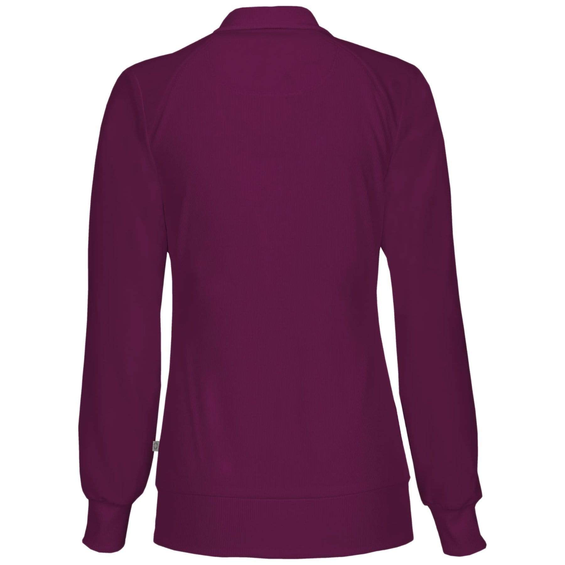 Cherokee Infinity 2391a Scrubs Jacket Womens Zip Front Warm Up Wine — Medshop Australia