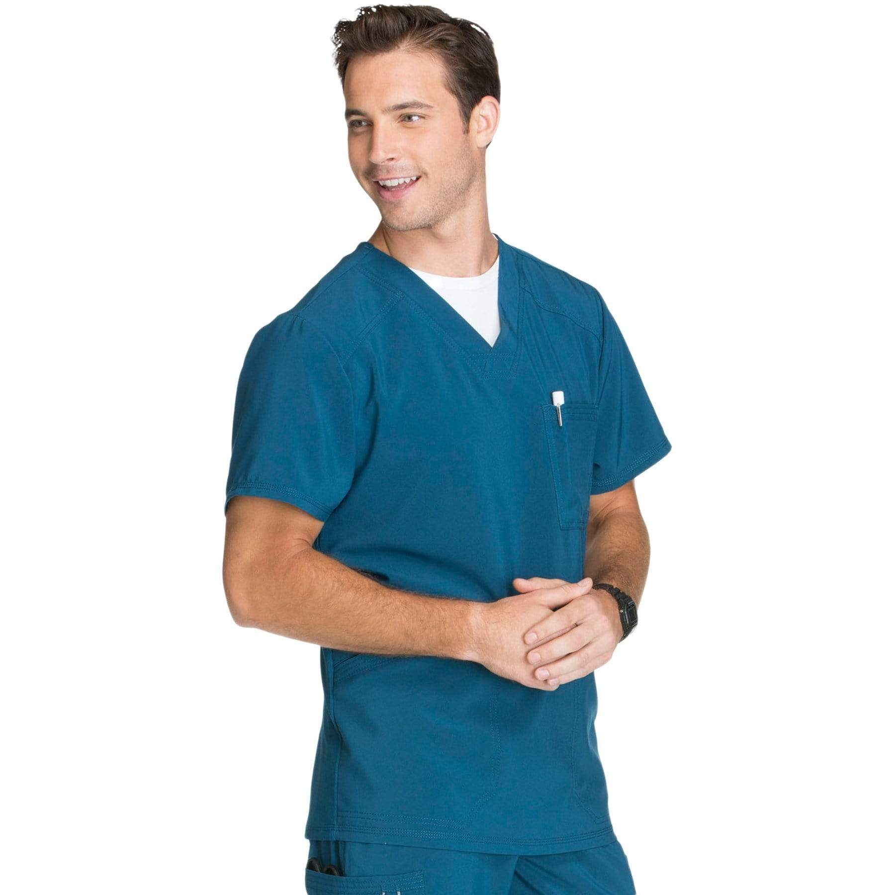 Cherokee Infinity CK900A Scrubs Top Mens V-Neck Caribbean Blue ...