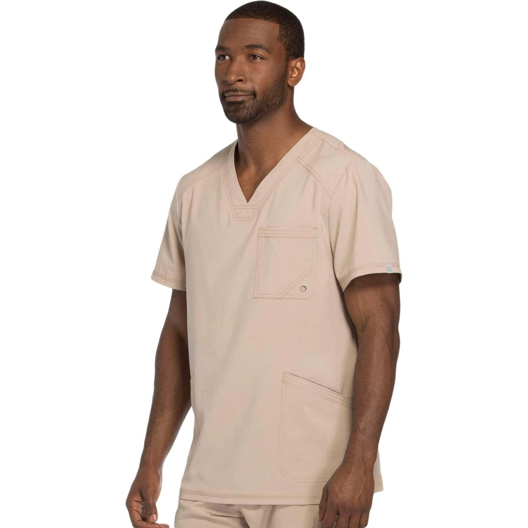 Cherokee Infinity CK900A Scrubs Top Mens V-Neck Khaki — Medshop Australia