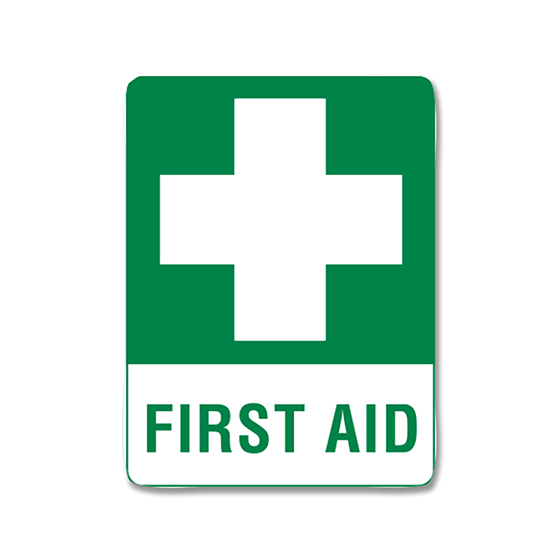 Large Poly First Aid Sign 60 x 45cm — Medshop Australia